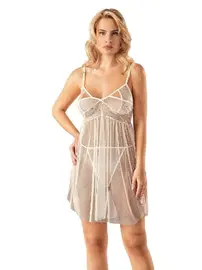 Ahu Lingerie Göğüs Dekolteli Kısa Tül Gecelik Ahu Primoda 4231