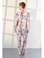 Gömlek Yaka Düğmeli Çiçek Desenli Kadın Pijama Takımı Doreanse 25K4031 detay görünüm
