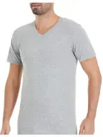 Gri 6'lı Paket V-Yaka Kısa Kollu Fanila Atlet Yıldız Çamaşır 54 Gri