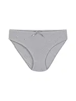 Gri 6'lı Paket Pamuk Kalpli Kadın Bikini Külot Yıldız 3574 Gri detay görünüm