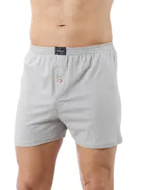 Özkan Gri Erkek Şardonlu Pamuklu Düğmeli Penye Boxer Özkan 0041