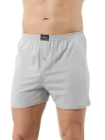 Gri Erkek Şardonlu Pamuklu Düğmeli Penye Boxer Özkan 0041 Gri