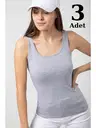 Gri Likralı Geniş Askı Atlet 3lü Paket Arma Yıldız 3355 - 3 ADET
