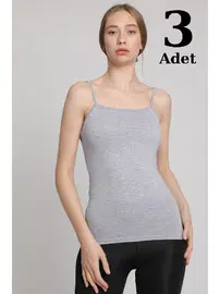 Arma Yıldız Gri Likralı İp Askı Atlet 3lü Paket Arma Yıldız 3356 - 3 ADET