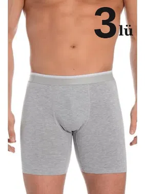 Arma Yıldız Gri Likralı Uzun Boxer 3'lü Paket Arma Yıldız 1173 - 3 ADET
