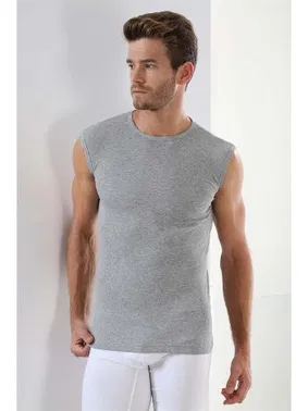 Arma Yıldız Gri Ribana Yuvarlak Yaka Kolsuz Atlet Arma Yıldız 1110