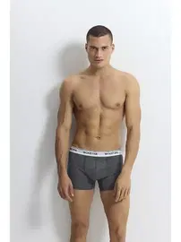 Wooster Gri Strech Cotton Erkek Boxer Wooster W-048 - 3 Adet