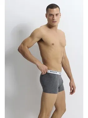 Wooster Gri Strech Cotton Erkek Boxer Wooster W-048 - 3 Adet - Alternatif Görünüm