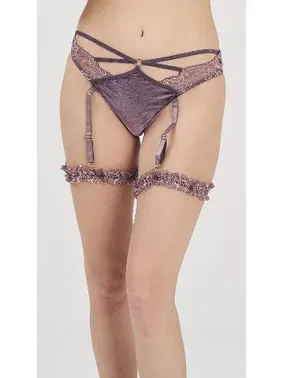 Moonlight Gül Kurusu Kadife Jartiyer String Takım Moonlight 3222