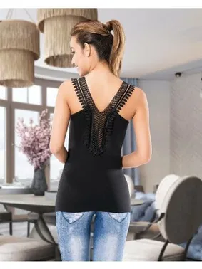 Derya Kurşun Sırtı V Güpür Dantelli Kadın Atlet Derya Kurşun DE141