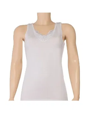 Yıldız Çamaşır Güpürlü Kalın Askılı Kadın Beyaz 3'lü Paket Pamuk Atlet Yıldız 2027