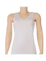 Güpürlü Kalın Askılı Kadın Beyaz 3'lü Paket Pamuk Atlet Yıldız 2027 Beyaz