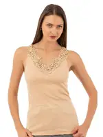 Güpürlü Pamuklu Ribana Dantelli Manolya Kadın Atlet Özkan 2001  Ten görsel 21