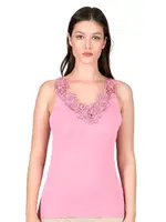 Güpürlü Pamuklu Ribana Dantelli Manolya Kadın Atlet Özkan 2001  Pembe görsel 10