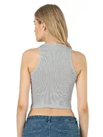 Halter Yaka Pamuklu Fitilli Vücuda Oturan Örme Crop Kadın Atlet Özkan 26814  görsel 6