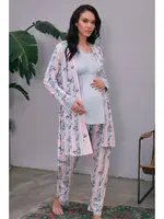 Hamile Sabahlık, T-Shirt ve Pantolon Takım Anıl 5651 farklı açı