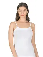 Havuz Yaka Pamuklu Modal Esnek Biyeli İp Askılı Kadın Atlet Özkan 24264  Beyaz görsel 9