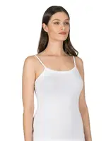 Havuz Yaka Pamuklu Modal Esnek Biyeli İp Askılı Kadın Atlet Özkan 24264  Beyaz görsel 12