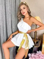 Helen Mini Kadın Elbise Beyaz Pink Night 3417 Beyaz