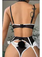 Hizmetçi Fantazi Jartiyer Takımı For Dreams 8452 Siyah detay görünüm