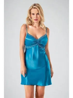 Ahu Lingerie İkili Kısa Sabahlık Turkuaz Ahu 7701 - Alternatif Görünüm