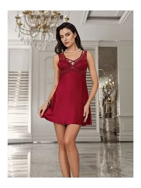 İmaj İkili Saten Bordo Gecelik Sabahlık Takım İmaj 106 - Alternatif Görünüm