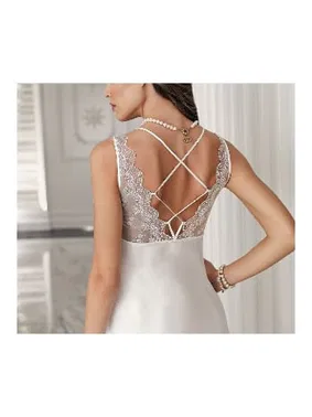 İmaj İkili Saten Ekru Gecelik Sabahlık Takım İmaj 106 - Alternatif Görünüm