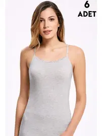 İlke Dantelli Kadın İp Askılı Atlet 6'lı İlke 246