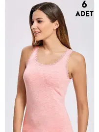 İlke Kalın Askılı Dantelli Bayan Atlet 6'lı İlke 247