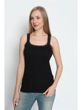 Arma Yıldız İnce Askılı Dantelli Siyah Atlet 3lü Paket Arma Yıldız 3362 - 3 ADET - Alternatif Görünüm