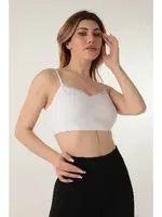 İnce Askılı Desteksiz Seamless Spor Sütyen Miorre 999-ZZ0126 Beyaz görsel 4