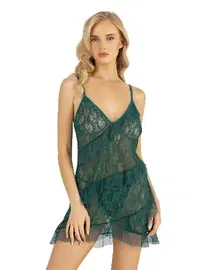 Ahu Lingerie İnce Askılı Fırfırlı Fantazi Gecelik Ahu Primoda 4210