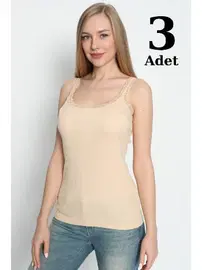 Arma Yıldız İnce Askılı Kadın Ten Dantelli Atlet 3lü Paket Arma Yıldız 3362 - 3 ADET
