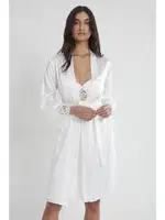 İnce Askılı Kaplı Saten Dantelli Gecelik Sabahlık Takımı Pierre Cardin 4265  Ekru görsel 24