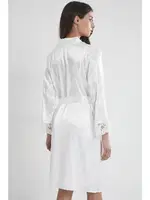 İnce Askılı Kaplı Saten Dantelli Gecelik Sabahlık Takımı Pierre Cardin 4265  Ekru görsel 22