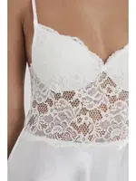 İnce Askılı Kaplı Saten Dantelli Gecelik Sabahlık Takımı Pierre Cardin 4265  Ekru görsel 21