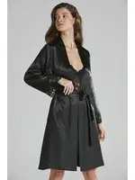 İnce Askılı Kaplı Saten Dantelli Gecelik Sabahlık Takımı Pierre Cardin 4265  Siyah görsel 18