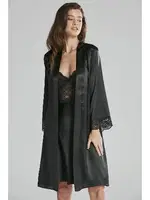 İnce Askılı Kaplı Saten Dantelli Gecelik Sabahlık Takımı Pierre Cardin 4265  Siyah görsel 15