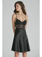 İnce Askılı Kaplı Saten Dantelli Gecelik Sabahlık Takımı Pierre Cardin 4265  Siyah görsel 16