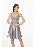 İnce Askılı Kaplı Saten Dantelli Gecelik Sabahlık Takımı Pierre Cardin 4265  görsel 12