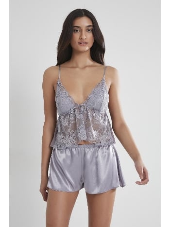 İnce Askılı Saten Dantelli Şort Babydoll Takım Pierre Cardin 450