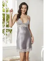 İnce Askılı Saten Kısa Dantelli Kadın Gecelik Pierre Cardin 890  görsel 8