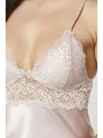 İnce Askılı Saten Kısa Dantelli Kadın Gecelik Pierre Cardin 890  Pudra görsel 6