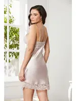 İnce Askılı Saten Kısa Dantelli Kadın Gecelik Pierre Cardin 890  Pudra görsel 7