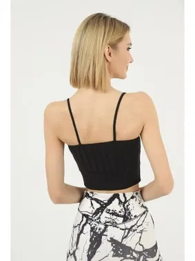 Anıt İp Askılı Fitilli Kadın Crop Anıt 2205 - Alternatif Görünüm