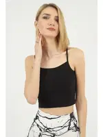 İp Askılı Fitilli Kadın Crop Anıt 2205 Siyah farklı açı