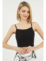 İp Askılı Fitilli Kadın Crop Anıt 2205 Siyah görsel 4