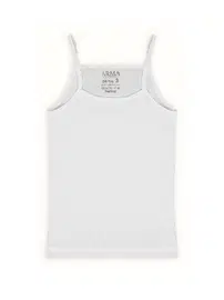 Arma Yıldız İp Askılı Kız Çocuk Atlet Beyaz %100 Pamuk Ribana Arma Yıldız 7520