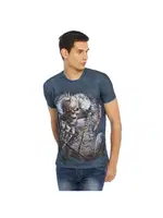 Mavi Kısa Kollu İskelet Desenli 3D Tişört Darkzone 8333 Görsel