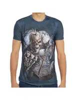 Mavi Kısa Kollu İskelet Desenli 3D Tişört Darkzone 8333 Görsel detay görünüm